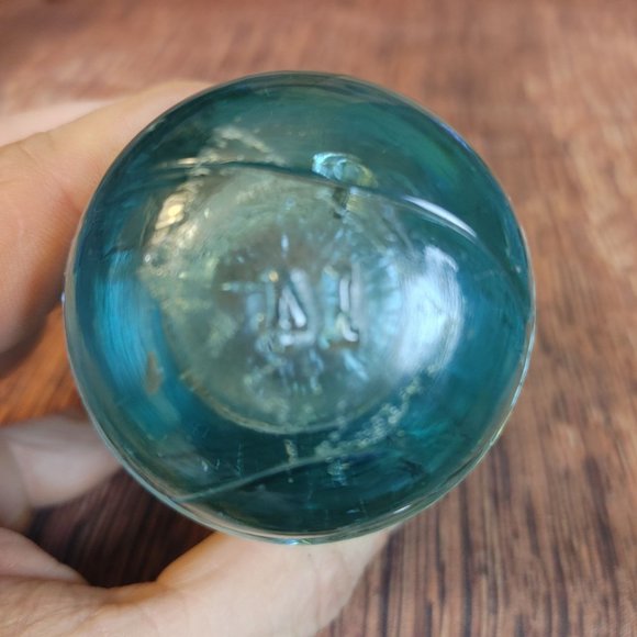 Vintage Am Tell & Tell Co. Blue Glass Insulator 4" Tall - Picture 5 of 7